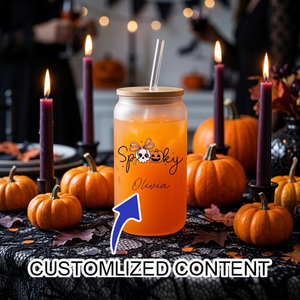 Coffee Equipment For Camping - Gepersonaliseerde naam griezelige Halloween glazen beker