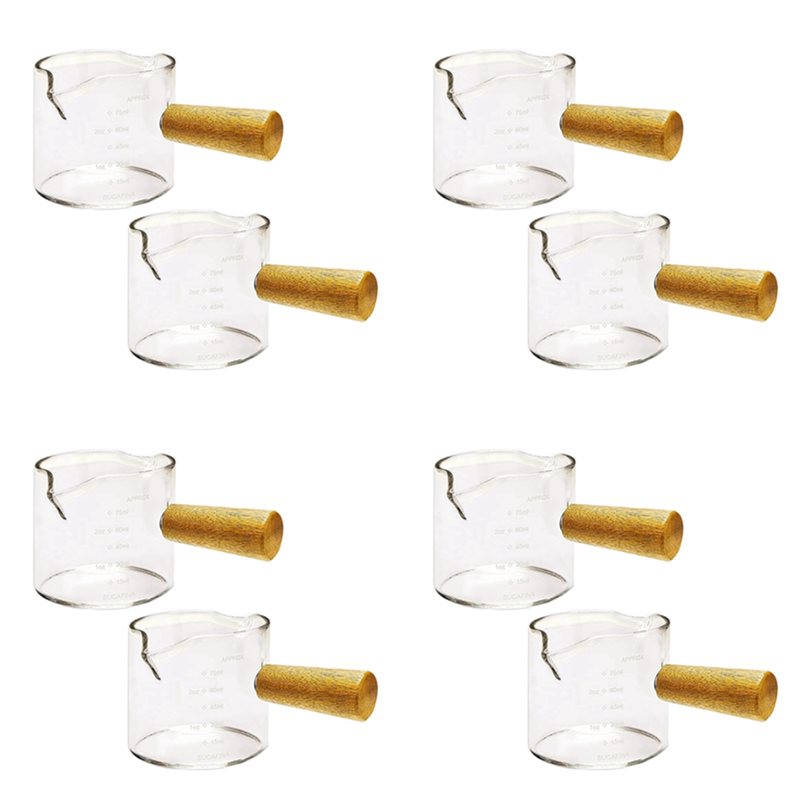 Espresso Shot Glass - ABWZ-8 Stuks Espresso Shotglazen met dubbele