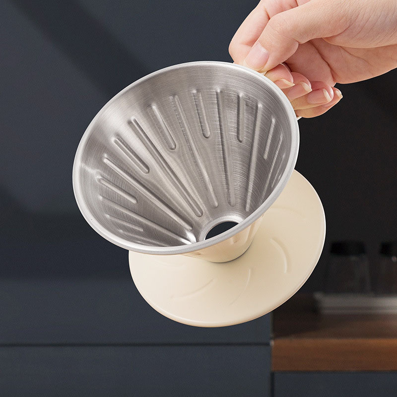 Coffee Equipment V60 - 1-2 personen koffiefilterbeker roestvrijstalen handdruppelfilter voor