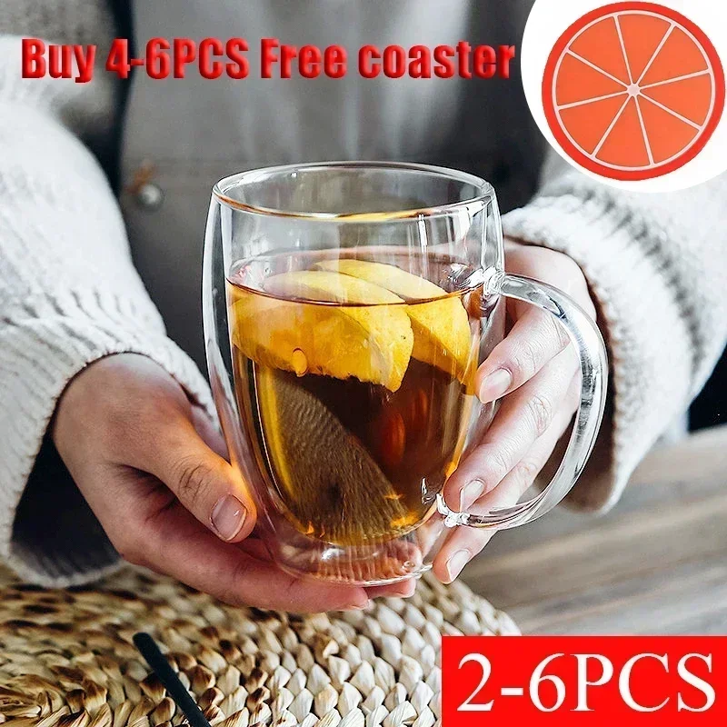 Espresso Shot Glass - 2-6 stuks dubbellaags muur transparante beker